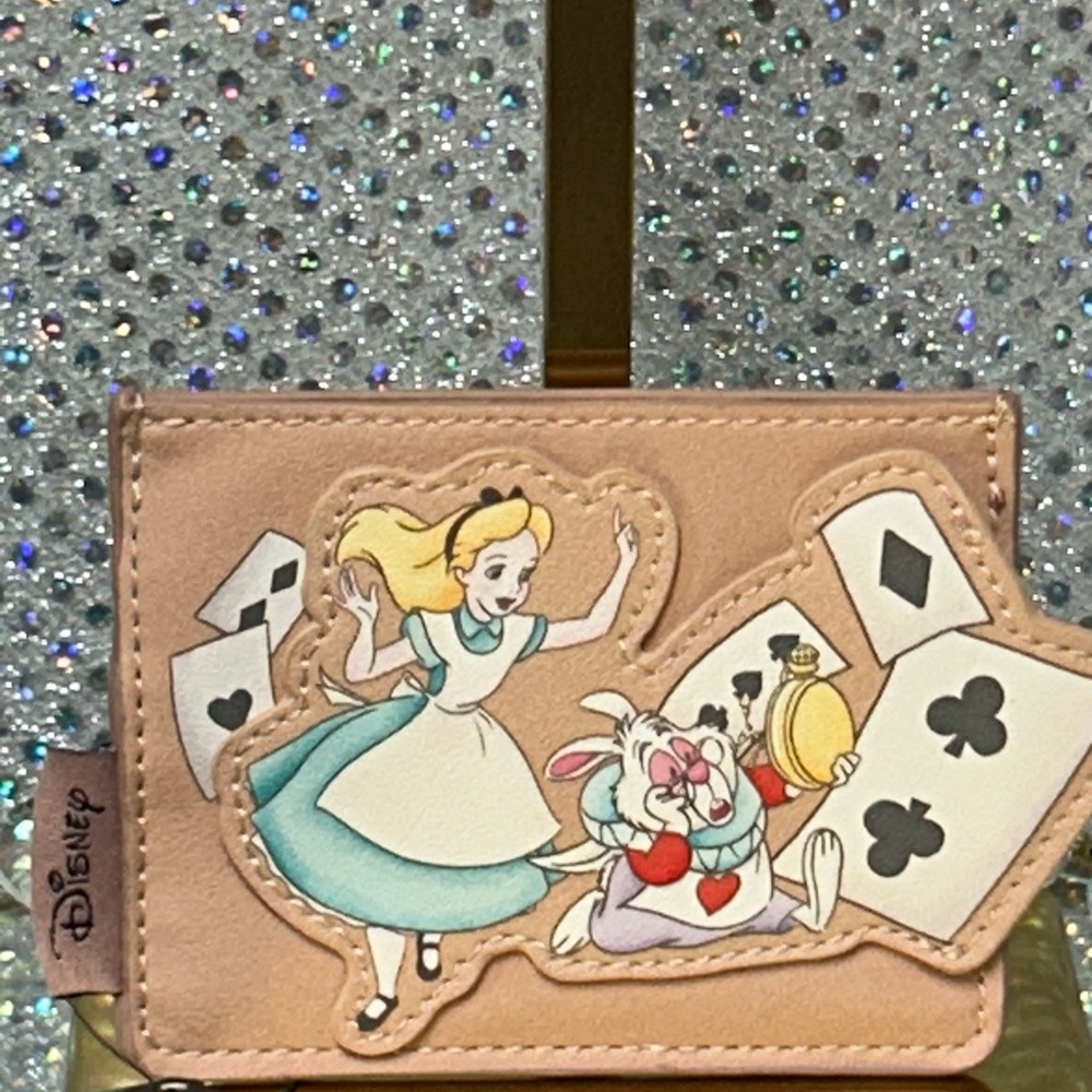 Disney Loungefly Alice & White Rabbit Pink Card Wallet